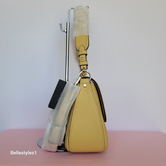 KATE SPADE Hudson Pebbled Leather Medium Flap Convertible Shoulder Bag- Mullein⭐ - Picture 10 of 16